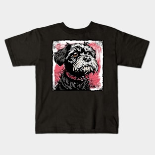 Retro Art Affenpinscher Dog Lover Kids T-Shirt